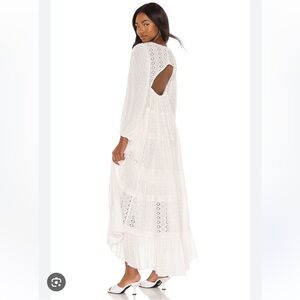 Free people mockingbird maxi white dress